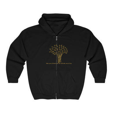 Unisex Heavy Blend™ Full Zip Hooded Sweatshirt (The Environmentalist, Tree Design) - Levant 2 Australia