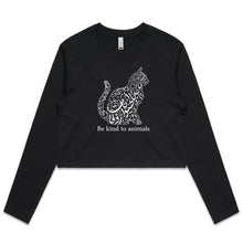 Load image into Gallery viewer, AS Colour - Women&#39;s Long Sleeve Crop Tee (The Animal Lover, Cat Design) (Double-Sided Print)
