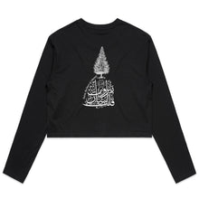 Load image into Gallery viewer, AS Colour - Women&#39;s Long Sleeve Crop Tee (Beirut, the heart of Lebanon - Cedar Design) (Double-Sided Print)

