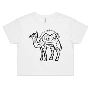AS Colour - Women's Crop Tee (The Voyager, Camel Design) (Double-Sided Print)