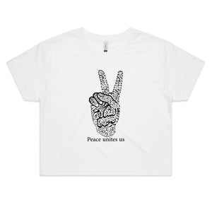 AS Colour - Women's Crop Tee (The Pacifist, Peace Design) (Double-Sided Print)