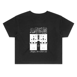 AS Colour - Women's Crop Tee (Aleppo, the White City) (Double-Sided Print)
