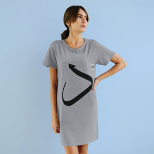 Organic T-Shirt Dress (Arabic Script Edition, Dal _d_ د) (Front Print)