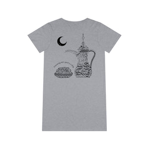 Organic T-Shirt Dress (The Arab Hospitality, Coffee Pot Design) (Double-Sided Print)