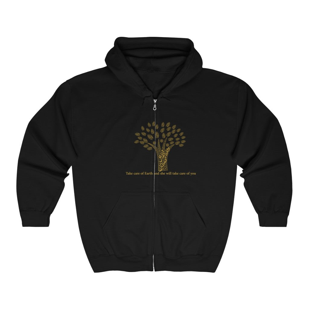 Unisex Heavy Blend™ Full Zip Hooded Sweatshirt (The Environmentalist, Tree Design) - Levant 2 Australia