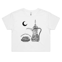 Load image into Gallery viewer, AS Colour - Women&#39;s Crop Tee (The Arab Hospitality, Coffee Pot Design) (Double-Sided Print)
