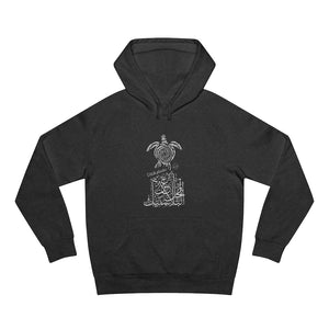 Unisex Supply Hood (Ditch Plastic! - Turtle Design) (Double-Sided Print)