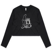 Load image into Gallery viewer, AS Colour - Women&#39;s Long Sleeve Crop Tee (Palestine Design) (Double-Sided Print)
