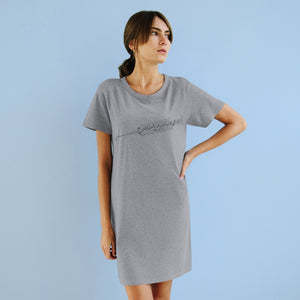 Organic T-Shirt Dress (The Good Health, Needle Design) - Levant 2 Australia