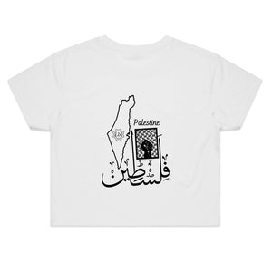 AS Colour - Women's Crop Tee (Palestine Design) (Double-Sided Print)