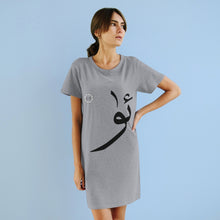 Load image into Gallery viewer, Organic T-Shirt Dress (Arabic Script Edition, Uyghur Ü _y_ ئۈ) (Front Print)
