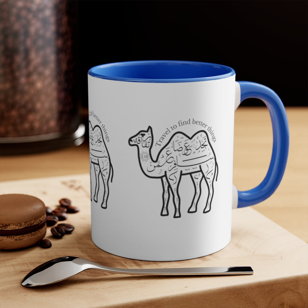 11oz Accent Mug (The Voyager, Camel Design)