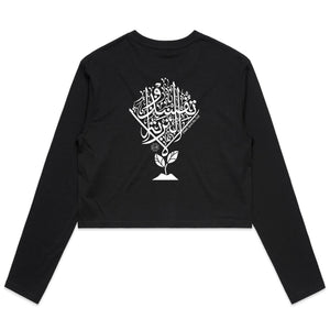 AS Colour - Women's Long Sleeve Crop Tee (Don't Spoil the Soil) (Double-Sided Print)