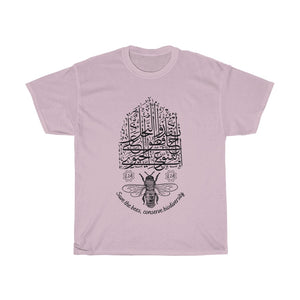Unisex Heavy Cotton Tee (Save the Bees! Conserve Biodiversity!) (Double-Sided Print)