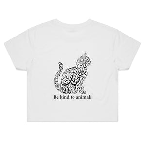 AS Colour - Women's Crop Tee (The Animal Lover, Cat Design) (Double-Sided Print)