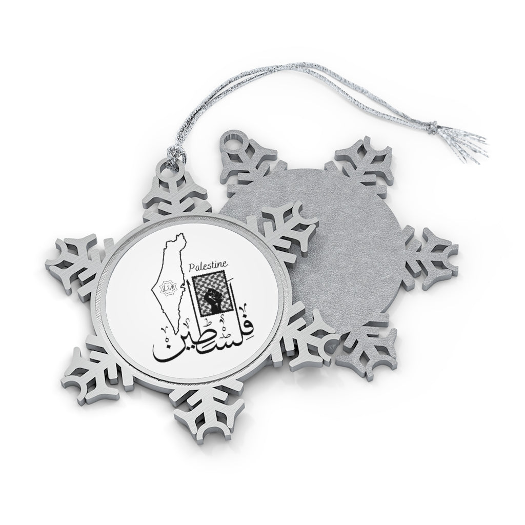 Pewter Snowflake Ornament (Palestine Design)