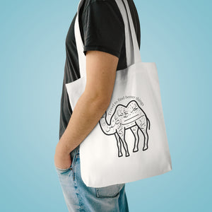 Cotton Tote Bag (The Voyager, Camel Design) - Levant 2 Australia