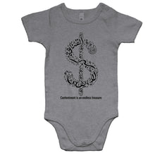 Load image into Gallery viewer, AS Colour Mini Me - Baby Onesie Romper (The Ultimate Wealth Design, Dollar Sign)
