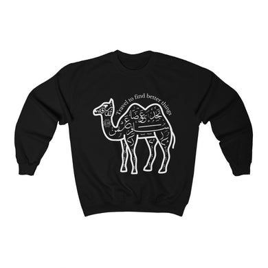 Unisex Heavy Blend™ Crewneck Sweatshirt (The Voyager, Camel Design) - Levant 2 Australia