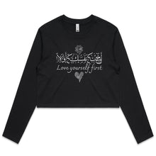 Load image into Gallery viewer, AS Colour - Women&#39;s Long Sleeve Crop Tee (Self-Appreciation, Heart Design) (Double-Sided Print)
