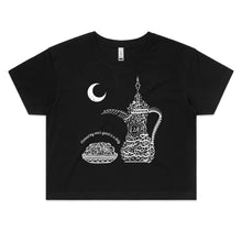 Load image into Gallery viewer, AS Colour - Women&#39;s Crop Tee (The Arab Hospitality, Coffee Pot Design) (Double-Sided Print)
