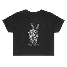 Load image into Gallery viewer, AS Colour - Women&#39;s Crop Tee (The Pacifist, Peace Design) (Double-Sided Print)
