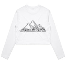 Load image into Gallery viewer, AS Colour - Women&#39;s Long Sleeve Crop Tee (The Ambitious, Mountain Design) (Double-Sided Print)
