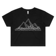 Load image into Gallery viewer, AS Colour - Women&#39;s Crop Tee (The Ambitious, Mountain Design) (Double-Sided Print)
