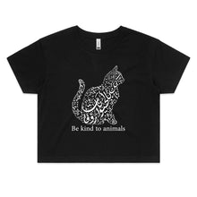 Load image into Gallery viewer, AS Colour - Women&#39;s Crop Tee (The Animal Lover, Cat Design) (Double-Sided Print)
