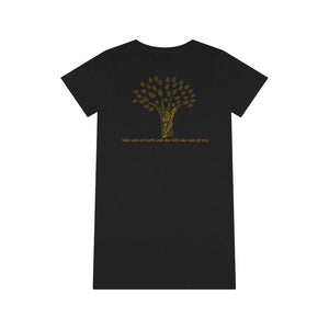 Organic T-Shirt Dress (The Environmentalist, Tree Design) - Levant 2 Australia