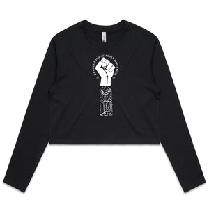 AS Colour - Women's Long Sleeve Crop Tee (The Justice Seeker, Revolution Design) (Double-Sided Print)