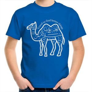 AS Colour Kids Youth Crew T-Shirt (The Voyager, Camel Design) (Double-Sided Print)