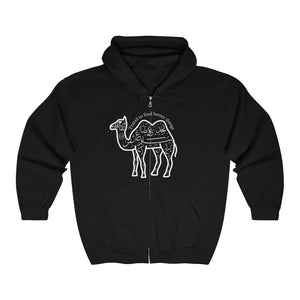 Unisex Heavy Blend™ Full Zip Hooded Sweatshirt (The Voyager, Camel Design) - Levant 2 Australia
