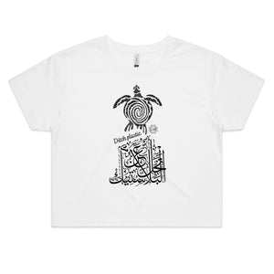 AS Colour - Women's Crop Tee (Ditch Plastic! - Turtle Design) (Double-Sided Print)