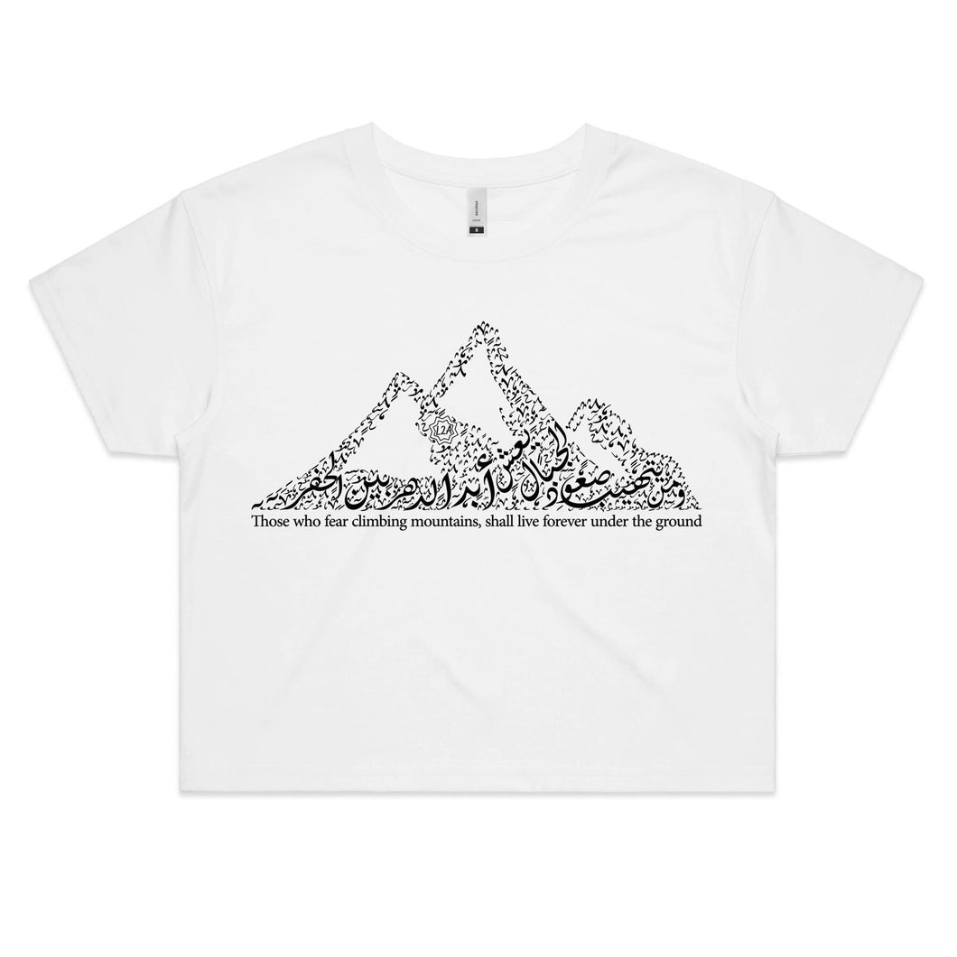 AS Colour - Women's Crop Tee (The Ambitious, Mountain Design) (Double-Sided Print)