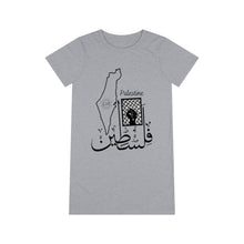 Load image into Gallery viewer, Organic T-Shirt Dress (Palestine Design) (Double-Sided Print)
