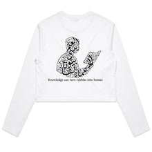 Load image into Gallery viewer, AS Colour - Women&#39;s Long Sleeve Crop Tee (The Educated, Book Design) (Double-Sided Print)
