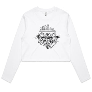 AS Colour - Women's Long Sleeve Crop Tee (The Emerald City, Sydney Design) (Double-Sided Print)