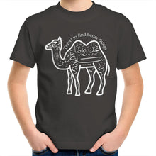 Load image into Gallery viewer, AS Colour Kids Youth Crew T-Shirt (The Voyager, Camel Design) (Double-Sided Print)
