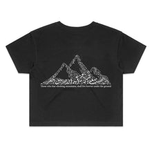 Load image into Gallery viewer, AS Colour - Women&#39;s Crop Tee (The Ambitious, Mountain Design) (Double-Sided Print)
