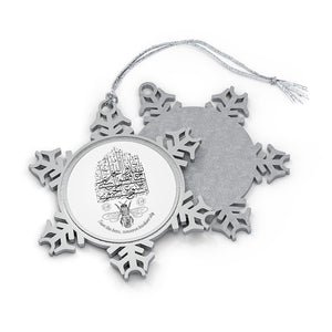 Pewter Snowflake Ornament (Save the Bees! Conserve Biodiversity!)