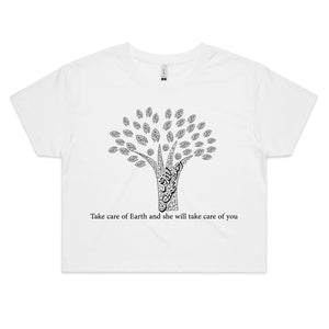 AS Colour - Women's Crop Tee (The Environmentalist, Tree Design) (Double-Sided Print)