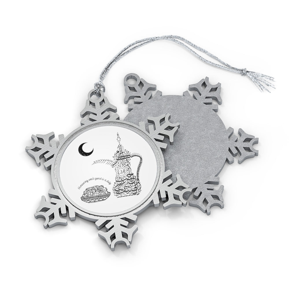 Pewter Snowflake Ornament (The Arab Hospitality, Coffee Pot Design)