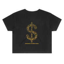 Load image into Gallery viewer, AS Colour - Women&#39;s Crop Tee (The Ultimate Wealth Design, Dollar Sign) (Double-Sided Print)
