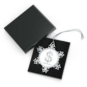 Pewter Snowflake Ornament (The Ultimate Wealth Design, Dollar Sign) - Levant 2 Australia