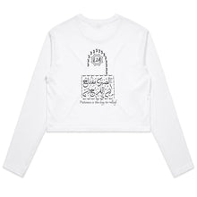 Load image into Gallery viewer, AS Colour - Women&#39;s Long Sleeve Crop Tee (Patience, Lock Design) (Double-Sided Print)
