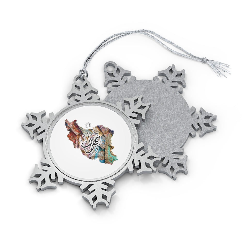 Pewter Snowflake Ornament (Tehran, Iran) (Double sided, front and back print)