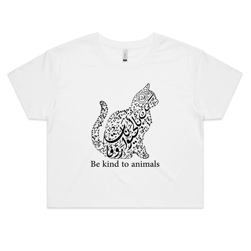 AS Colour - Women's Crop Tee (The Animal Lover, Cat Design) (Double-Sided Print)