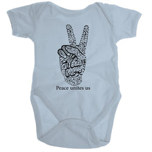 Load image into Gallery viewer, Ramo - Organic Baby Romper Onesie (The Pacifist, Peace Design)
