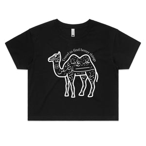 AS Colour - Women's Crop Tee (The Voyager, Camel Design) (Double-Sided Print)